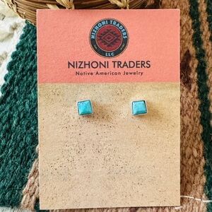 Navajo Turquoise and Sterling Silver Stud Earrings